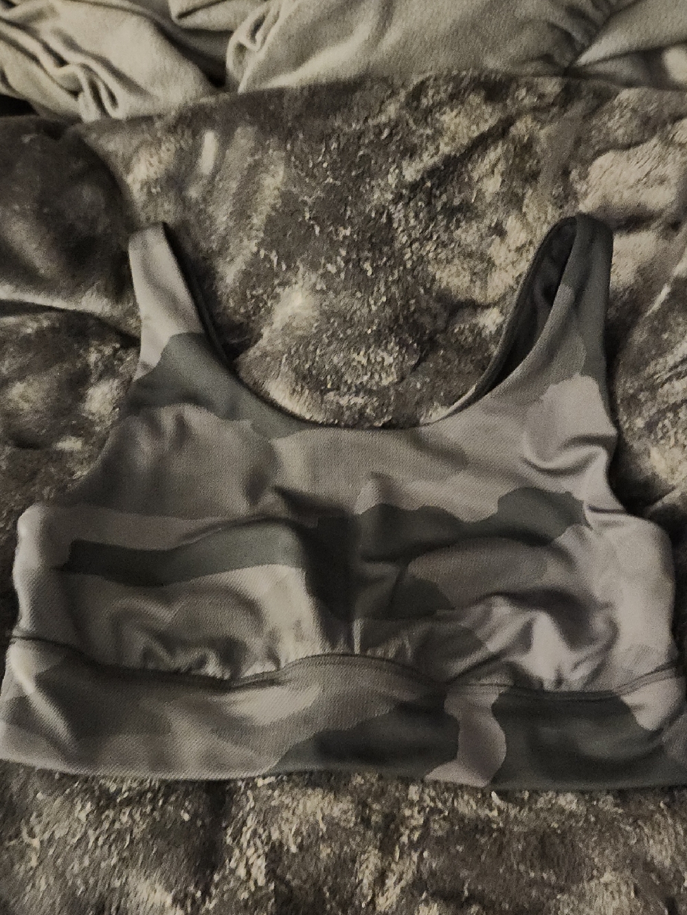 Wireless Gray Camo Sports Bralette - Everyday Support